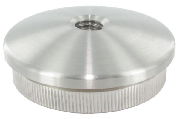 Endkappe gewölbt, Guss mit M8 Gewinde, für Rohr 42.4 x 2.0mm, hohl mit Rändel