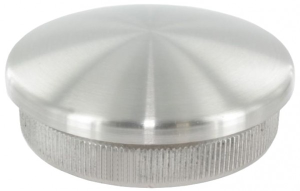 Endkappe gewölbt, Guss mit Rändel, für Rohr 48.3 x 2.0mm