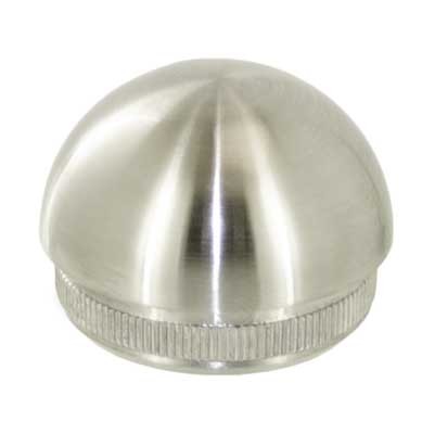 Endkappe halbrund, Guss mit Rändel, für Rohr 42.4 x 2.0mm