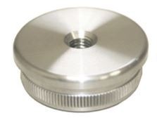 Endkappe flach, Guss mit M8 Gewinde, für Rohr 42.4 x 2.0mm, hohl mit Rändel