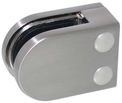 Glasklemme Modell 05, Anschluss für Vierkantrohr, Zinkdruckguss Edelstahleffekt